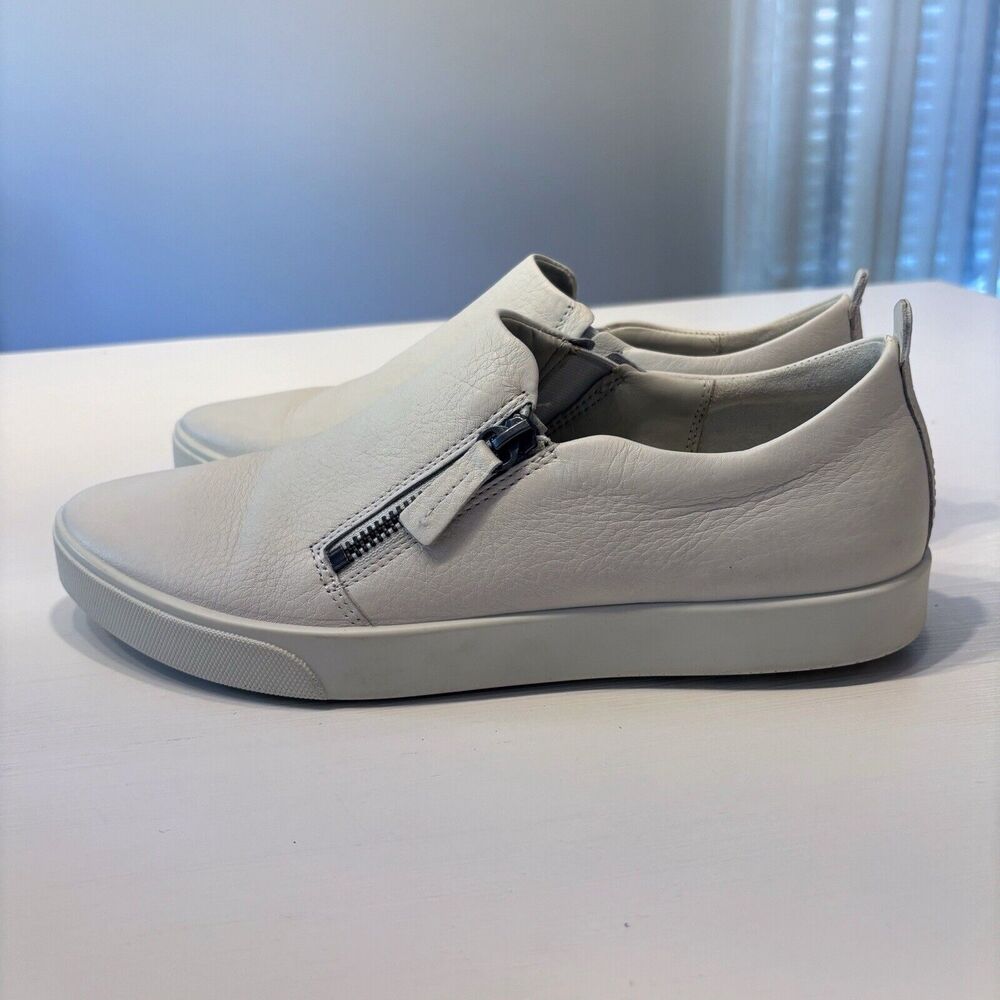 ECCO Women's Gillian White Leather Low Top Fashion Sneakers Shoes US Size 9